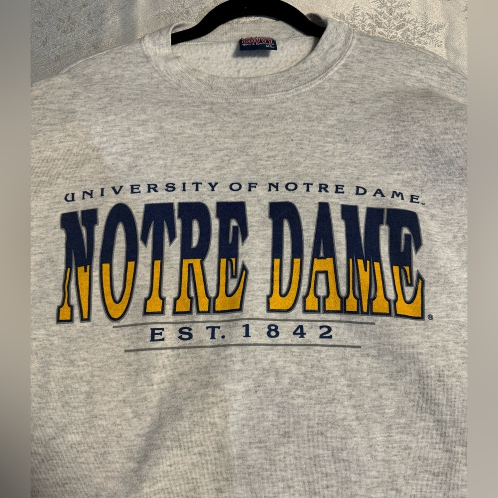 90’s University of Notre Dame Unisex Sweatshirt Oversized Collegiate Preppy XL - Picture 5 of 8